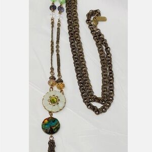 Grandmother’s BUTTONS Tassel Necklace 21 1/4"